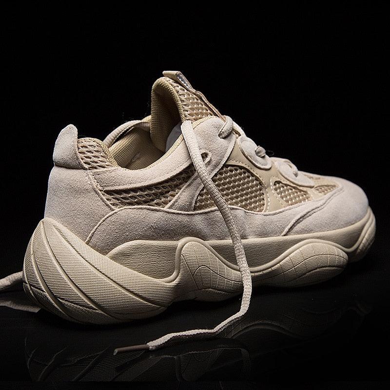 Men's Breathable Mesh Running Sneakers - Luxury Black White Shoes