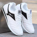 Men's Leather Casual White Sneakers - Comfortable Low-Top Shoes