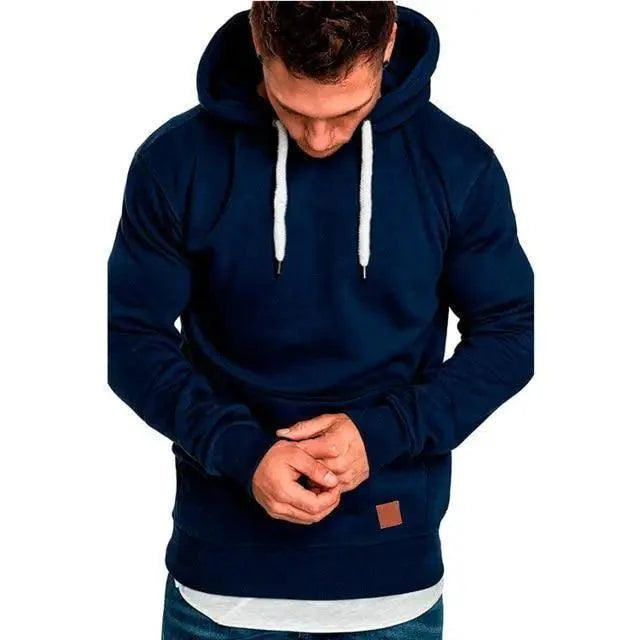 Men's Premium Cotton Pullover Hoodie with Pockets and Drawstring