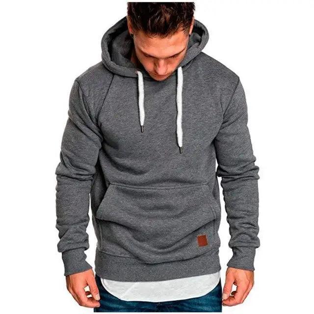Men's Premium Cotton Pullover Hoodie with Pockets and Drawstring