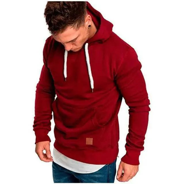 Men's Premium Cotton Pullover Hoodie with Pockets and Drawstring