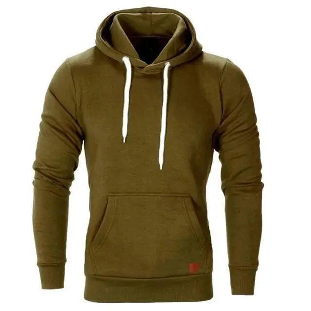 Men's Premium Cotton Pullover Hoodie with Pockets and Drawstring