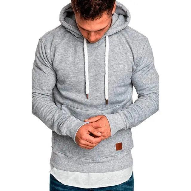 Men's Premium Cotton Pullover Hoodie with Pockets and Drawstring