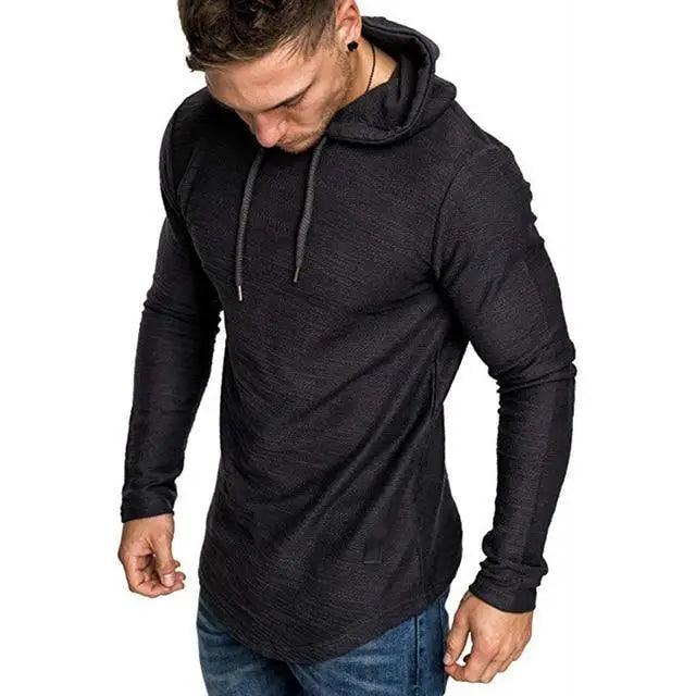 Men's Solid Color Long Sleeve Pullover Hoodie Sportswear