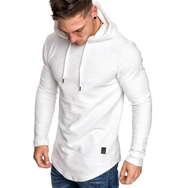 Men's Solid Color Long Sleeve Pullover Hoodie Sportswear