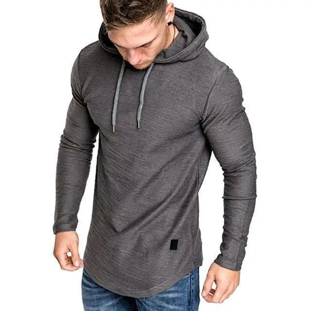 Men's Solid Color Long Sleeve Pullover Hoodie Sportswear