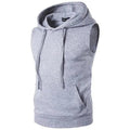 Men's Sleeveless Hoodie Sweatshirt Loose Drawstring Gym Muscle Tank