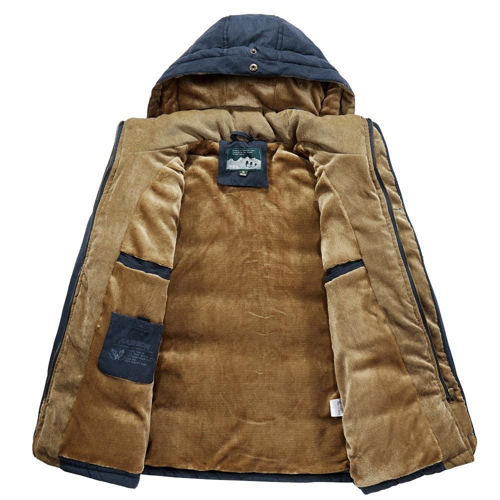 Men's Waterproof Hooded Winter Jacket with Multi-Pockets