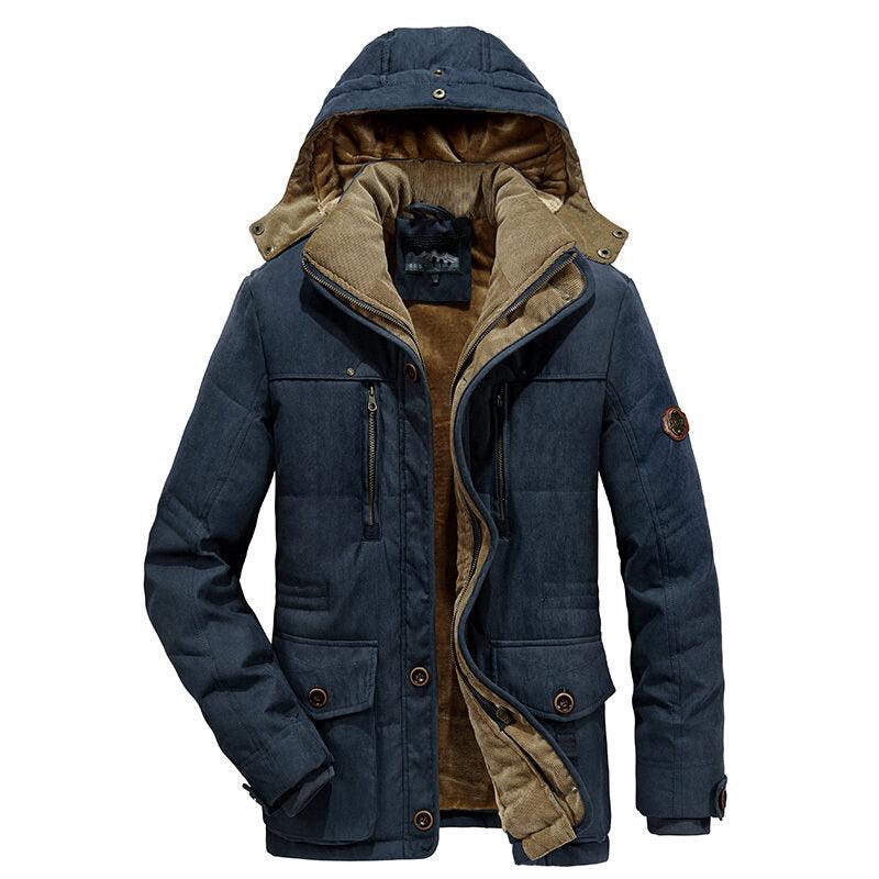 Men's Waterproof Hooded Winter Jacket with Multi-Pockets