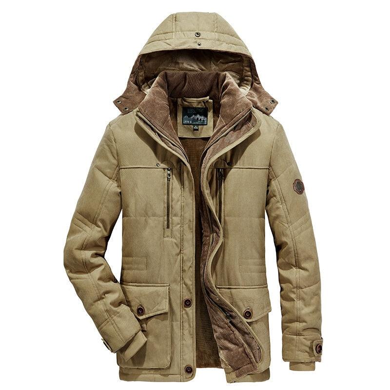 Men's Waterproof Hooded Winter Jacket with Multi-Pockets