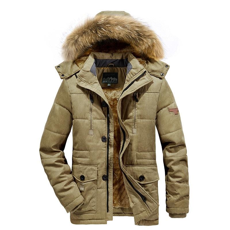 Men's Waterproof Hooded Winter Jacket with Multi-Pockets