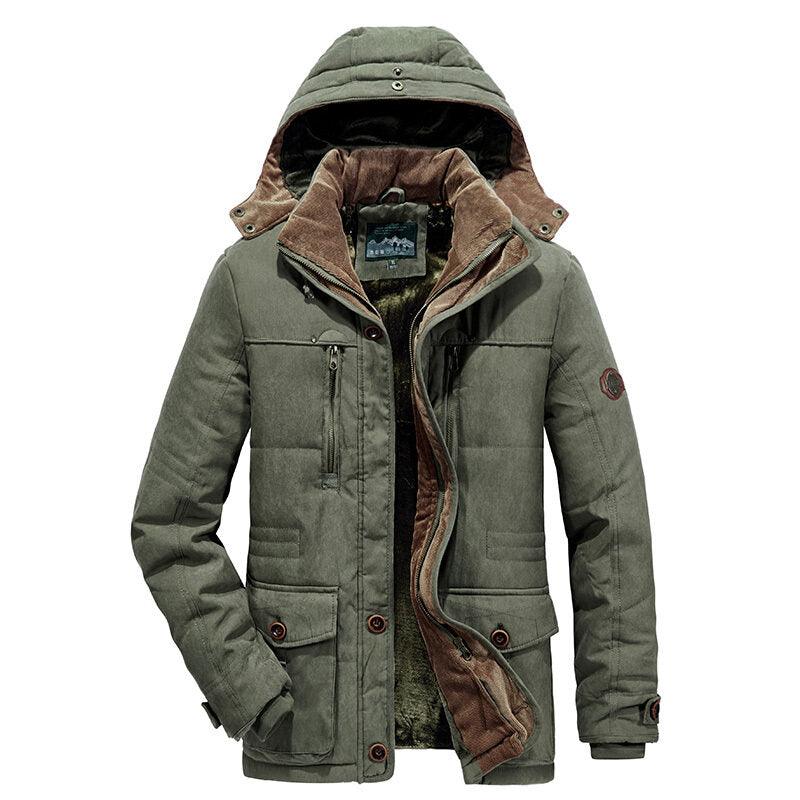 Men's Waterproof Hooded Winter Jacket with Multi-Pockets