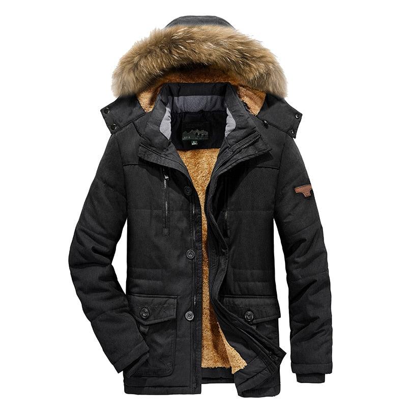 Men's Waterproof Hooded Winter Jacket with Multi-Pockets