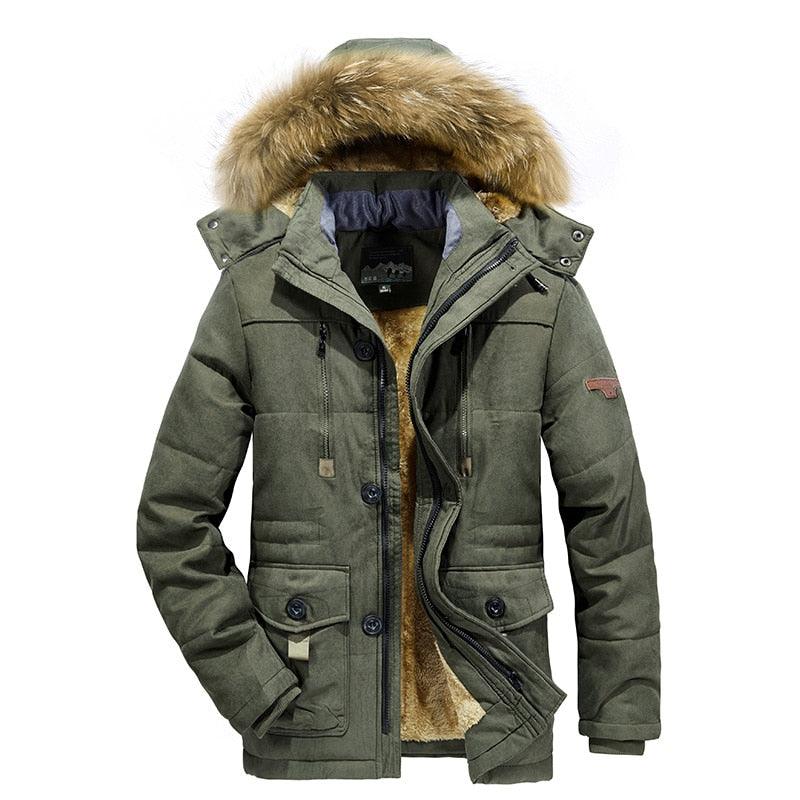 Men's Waterproof Hooded Winter Jacket with Multi-Pockets