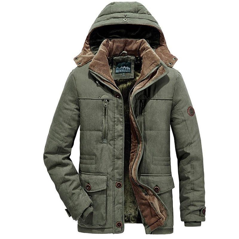 Men's Waterproof Hooded Winter Jacket with Multi-Pockets