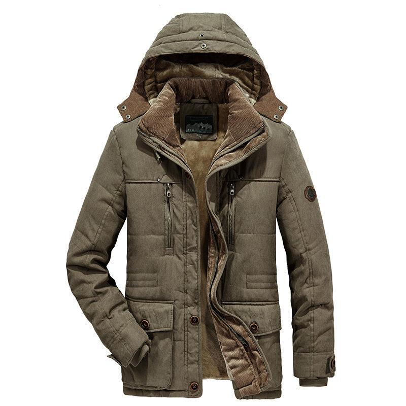 Men's Waterproof Hooded Winter Jacket with Multi-Pockets