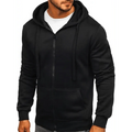Men's solid color long sleeve pullover hoodie in black and green