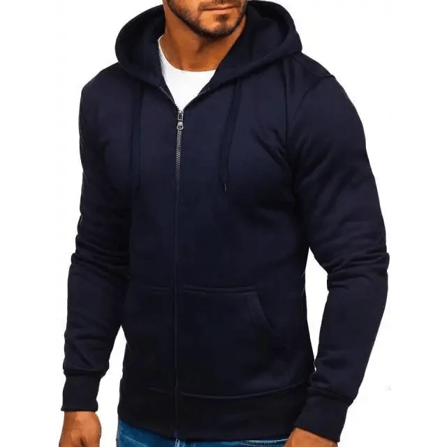 Men's Solid Color Long Sleeve Pullover Sports Hoodie
