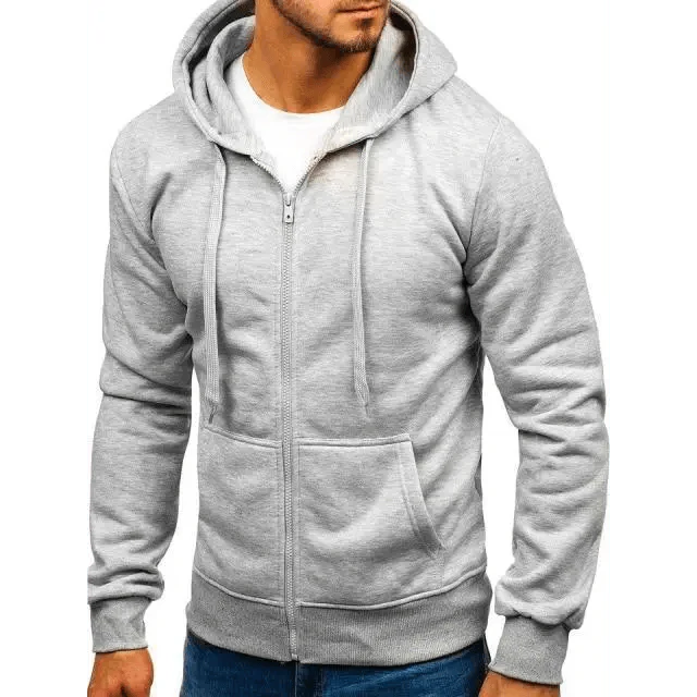 Men's Solid Color Long Sleeve Pullover Sports Hoodie