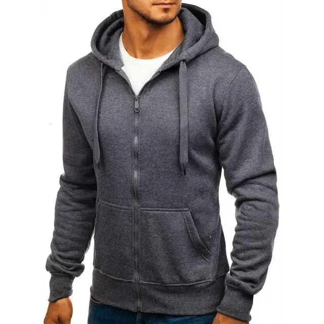 Men's Solid Color Long Sleeve Pullover Sports Hoodie
