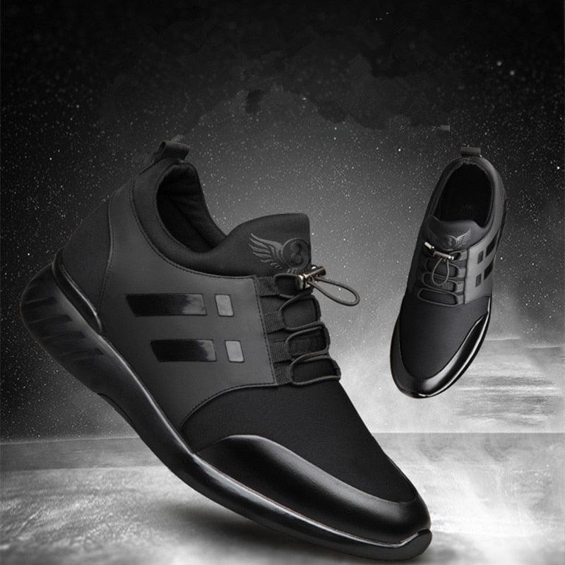 Men's Casual Leather Lace-Up Dress Sneakers Breathable Business Shoes