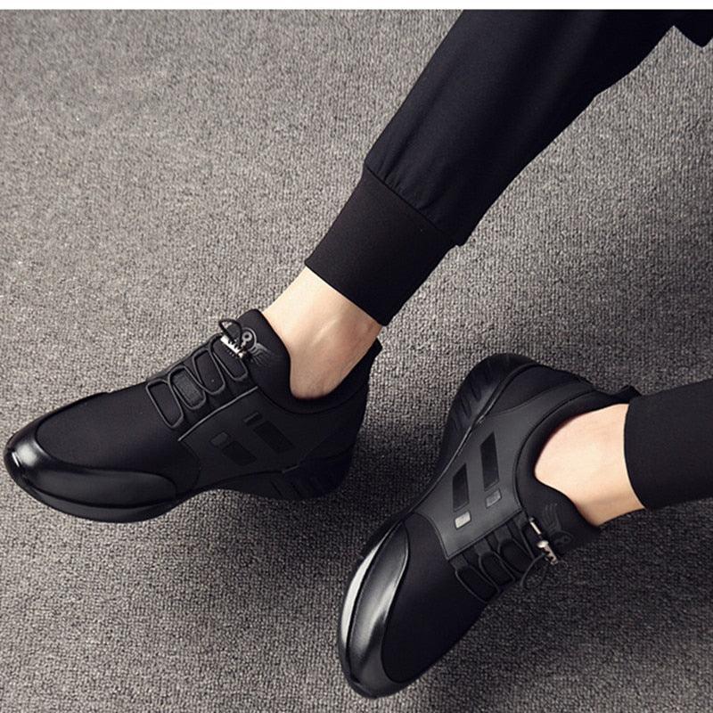Men's Casual Leather Lace-Up Dress Sneakers Breathable Business Shoes