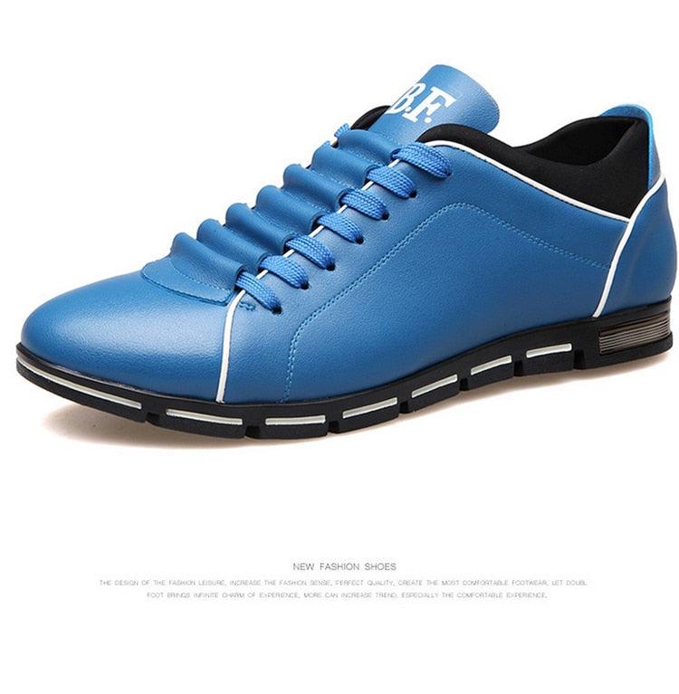 Mens Leather Casual Sneakers Round Toe Business Walking Shoes