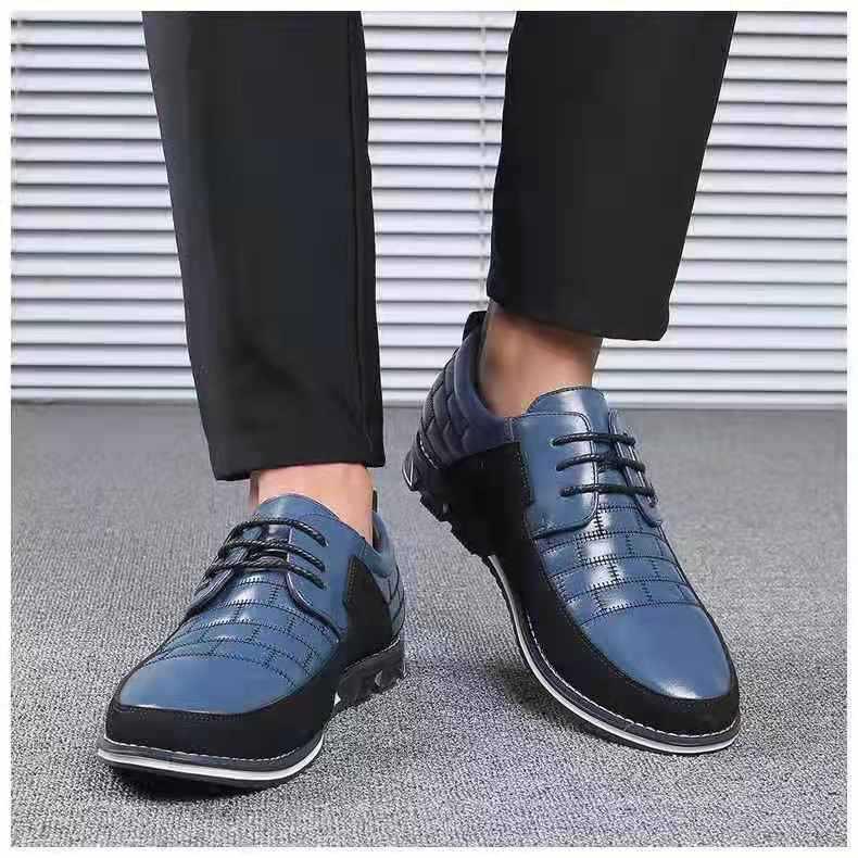 Mens Leather Casual Sneakers Round Toe Business Walking Shoes