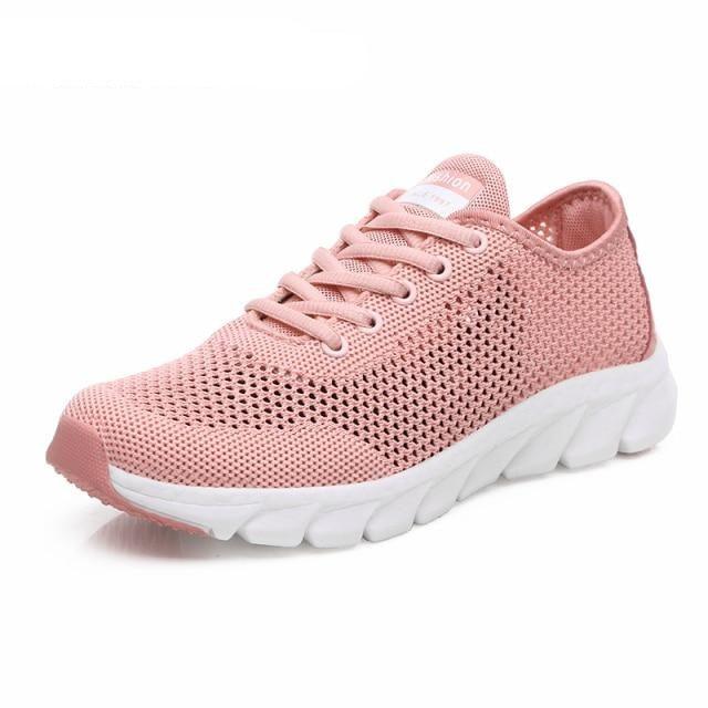 Women's Lightweight Mesh Sneakers - Breathable Non-Slip Walking Shoes