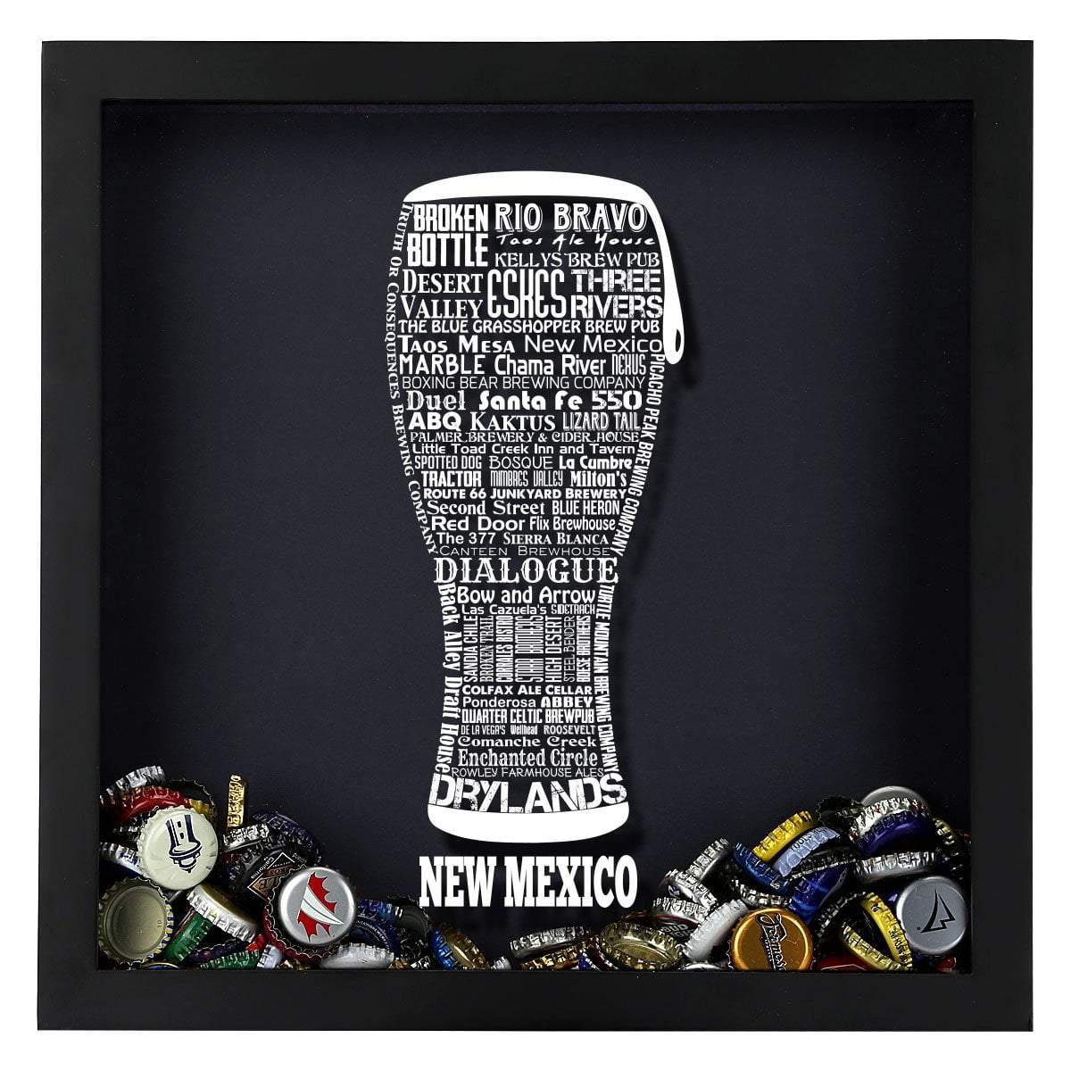 New Mexico Beer Typography Shadow Box