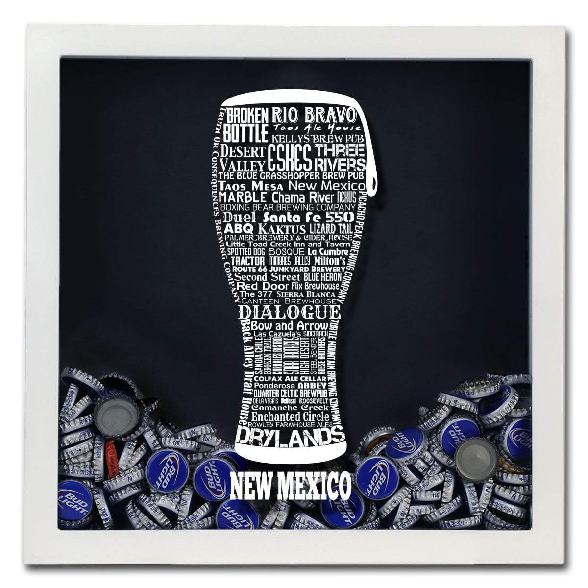 New Mexico Beer Typography Shadow Box