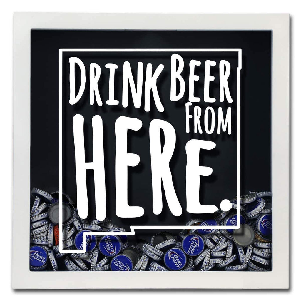 New Mexico Drink Beer From Here Beer Cap Shadow Box