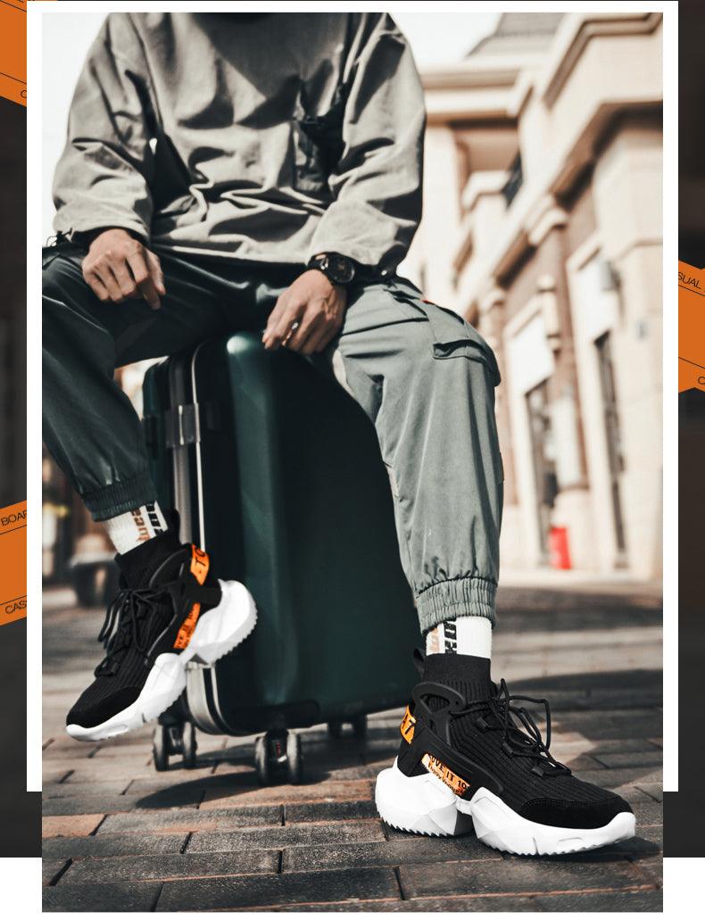 Men's Non-Slip Mesh Casual Sneakers with Height Increasing Sole