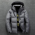 Men's Modern Red Hooded Winter Jacket - Insulated Warm Outdoor Coat