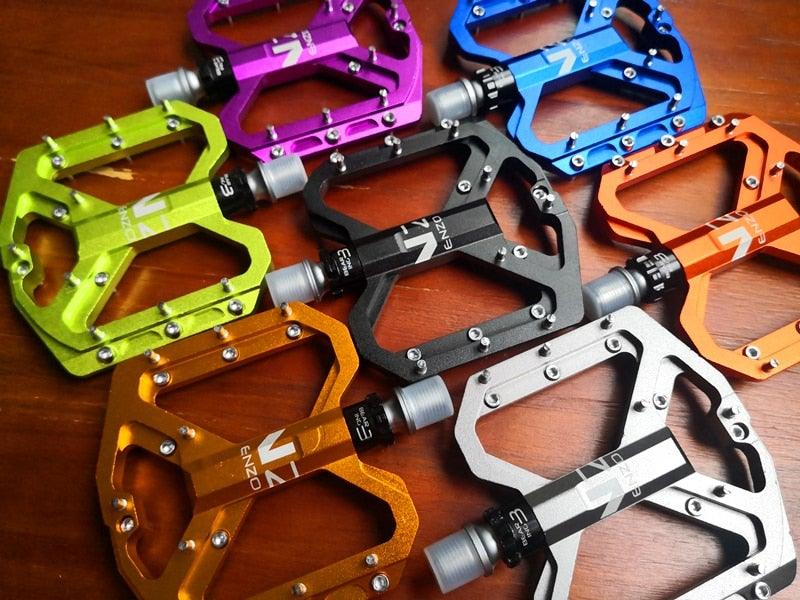 Pro Mountain Bike Flat Pedals with 3 Sealed Bearings 9/16 Inch