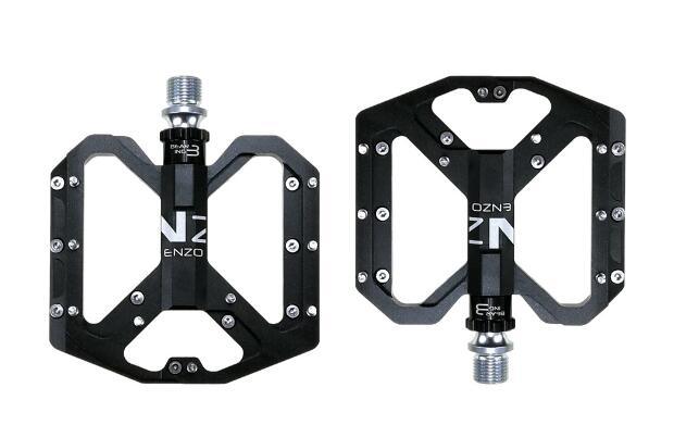 Pro Mountain Bike Flat Pedals with 3 Sealed Bearings 9/16 Inch