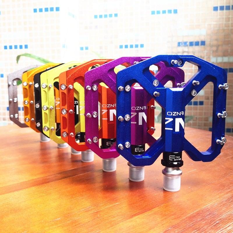 Pro Mountain Bike Flat Pedals with 3 Sealed Bearings 9/16 Inch