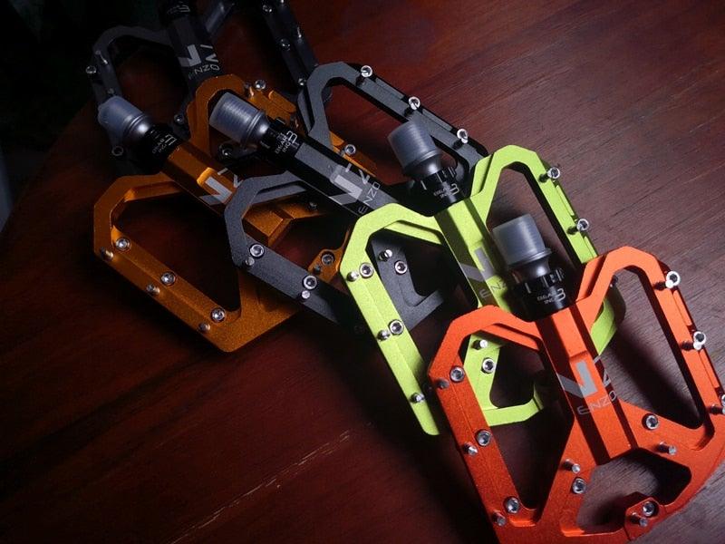 Pro Mountain Bike Flat Pedals with 3 Sealed Bearings 9/16 Inch