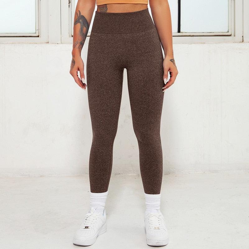 Pink High-Waist Seamless Workout Leggings - Sculpting Lift Pants