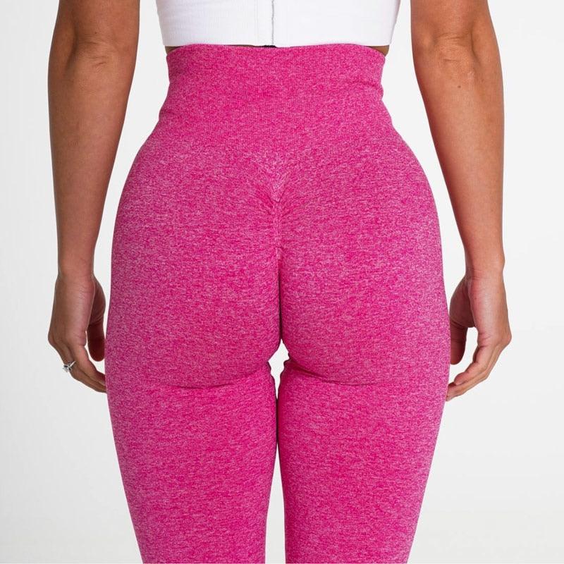 Pink High-Waist Seamless Workout Leggings - Sculpting Lift Pants