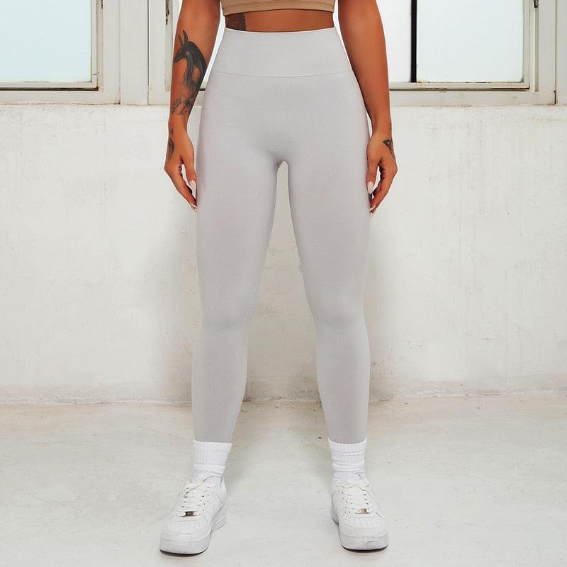Pink High-Waist Seamless Workout Leggings - Sculpting Lift Pants