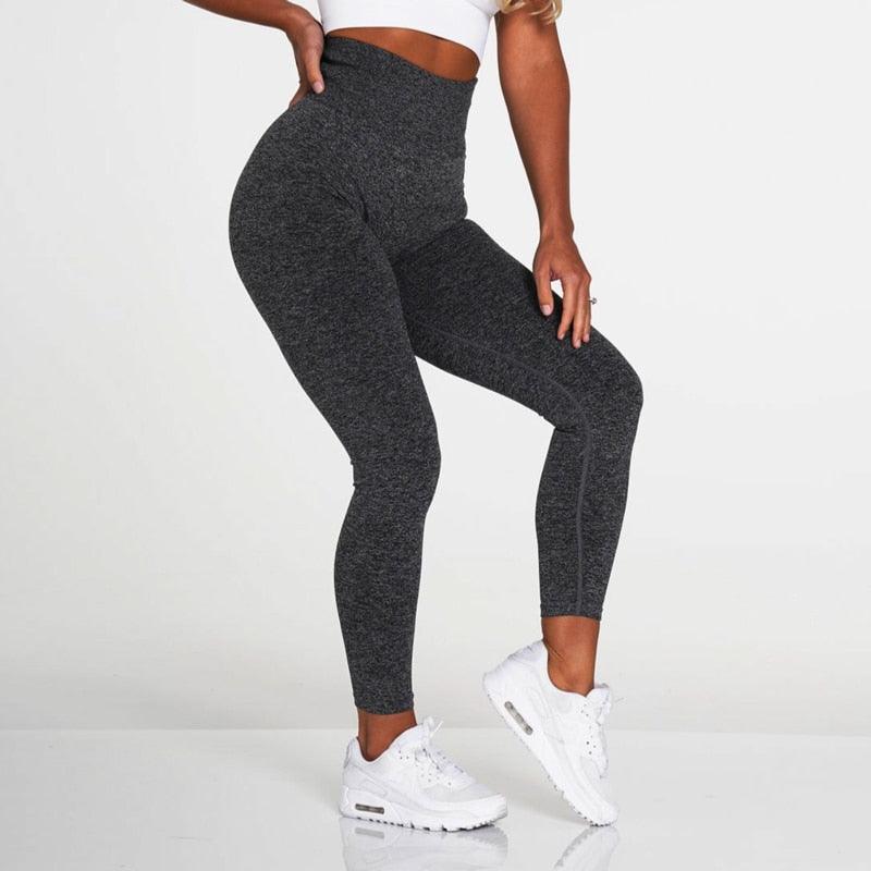 Pink High-Waist Seamless Workout Leggings - Sculpting Lift Pants