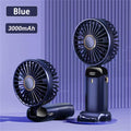 New Portable Digital Display Handheld Fan Office Desktop Multifunctional Folding Headed Small Electric Fan Foldable Mini Desk Fan with Led Digital Display 5 Speeds Multi-Functional Fan for Outdoor Indoor