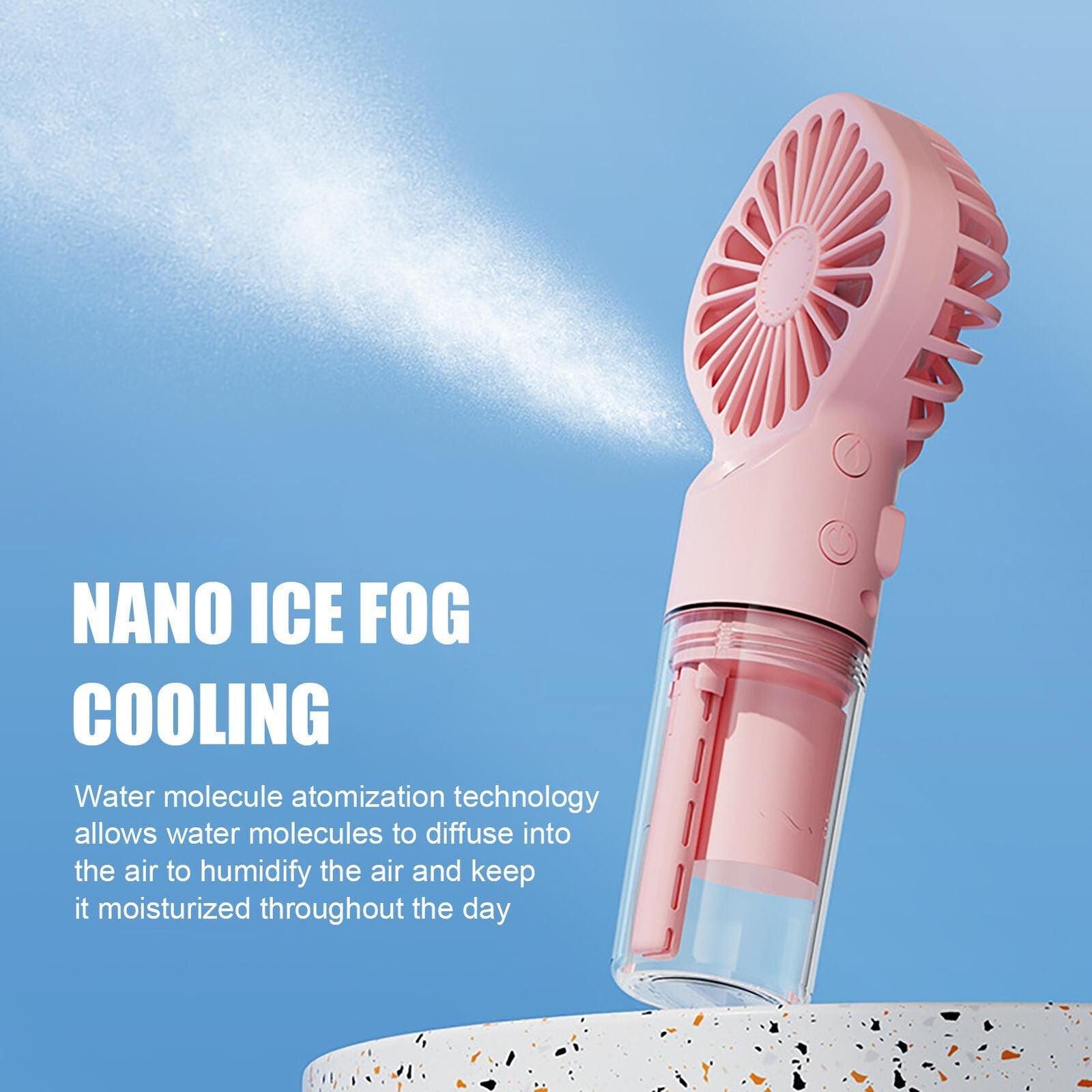 Portable Handheld Misting Fan with Nano Atomization - 4 Speed