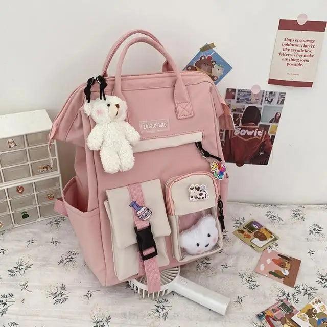 Purple Waterproof Candy-Colored Backpack for Women & Teens