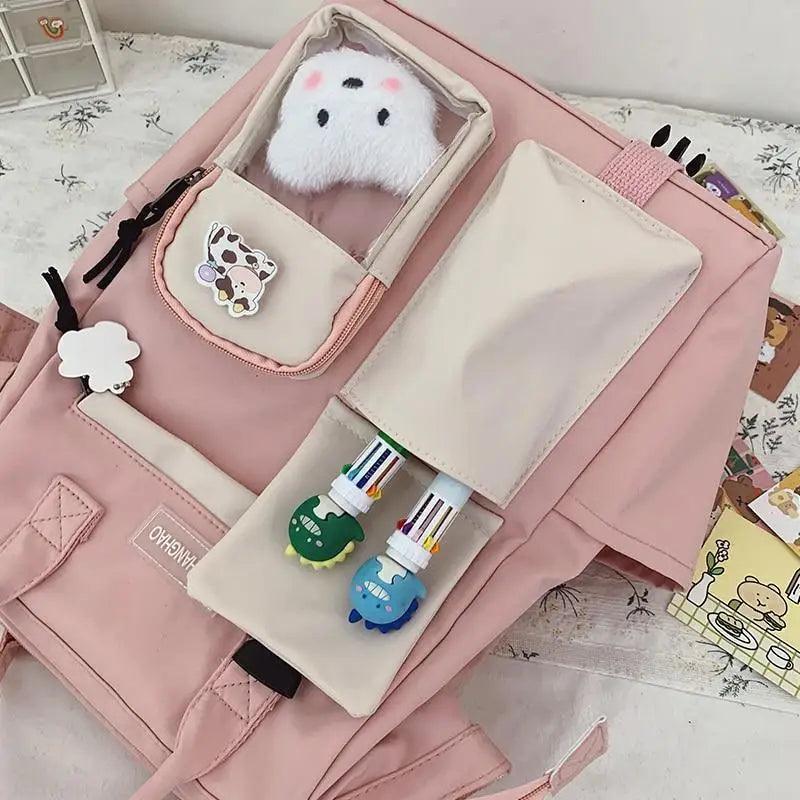 Purple Waterproof Candy-Colored Backpack for Women & Teens