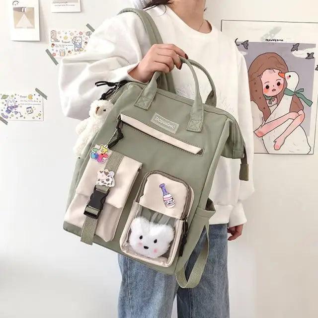 Purple Waterproof Candy-Colored Backpack for Women & Teens