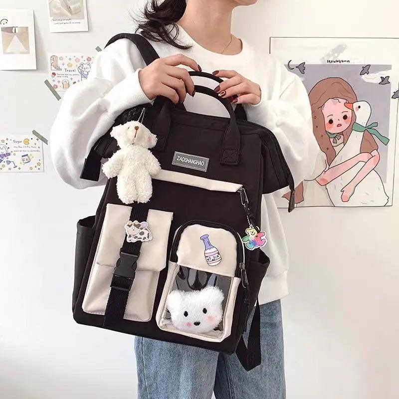 Purple Waterproof Candy-Colored Backpack for Women & Teens