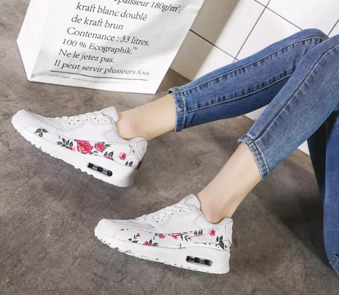 Red Platform Women's Sneakers Lightweight Air Cushion Walking Shoes
