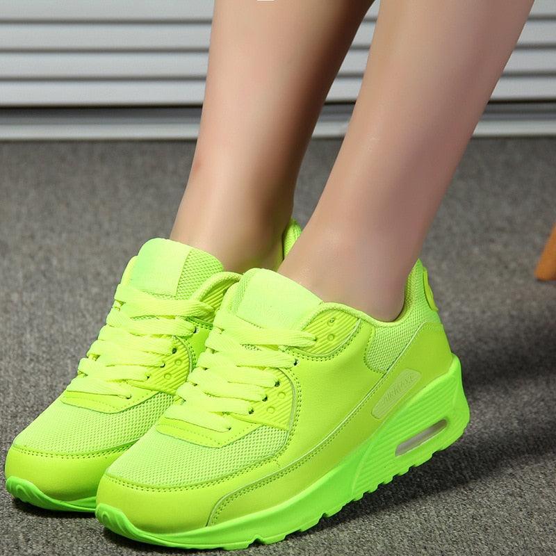 Stevvex red platform sneakers for women with air cushion soles and anti-slip rubber treads